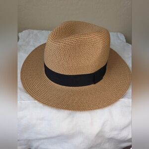 Men's Tan Fedora Hat with Black Band